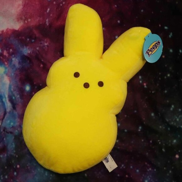 YELLOW PEEPS PLUSH NWT Bunny Toy Kids Easter Spring Large Classic Pillow Dorm - Picture 1 of 9